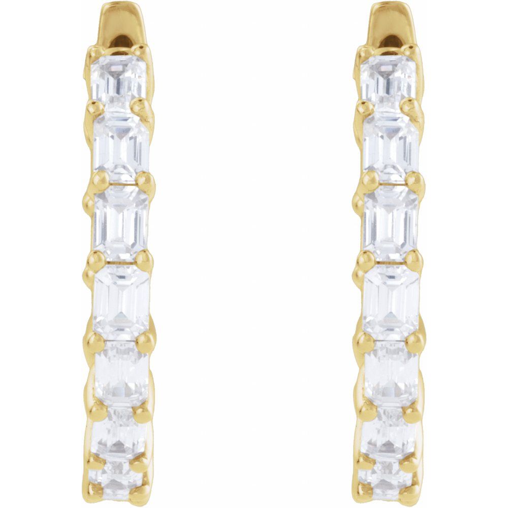 14K Yellow 3 CTW Natural Diamond Inside-Outside 21.2 mm Hoop Earrings