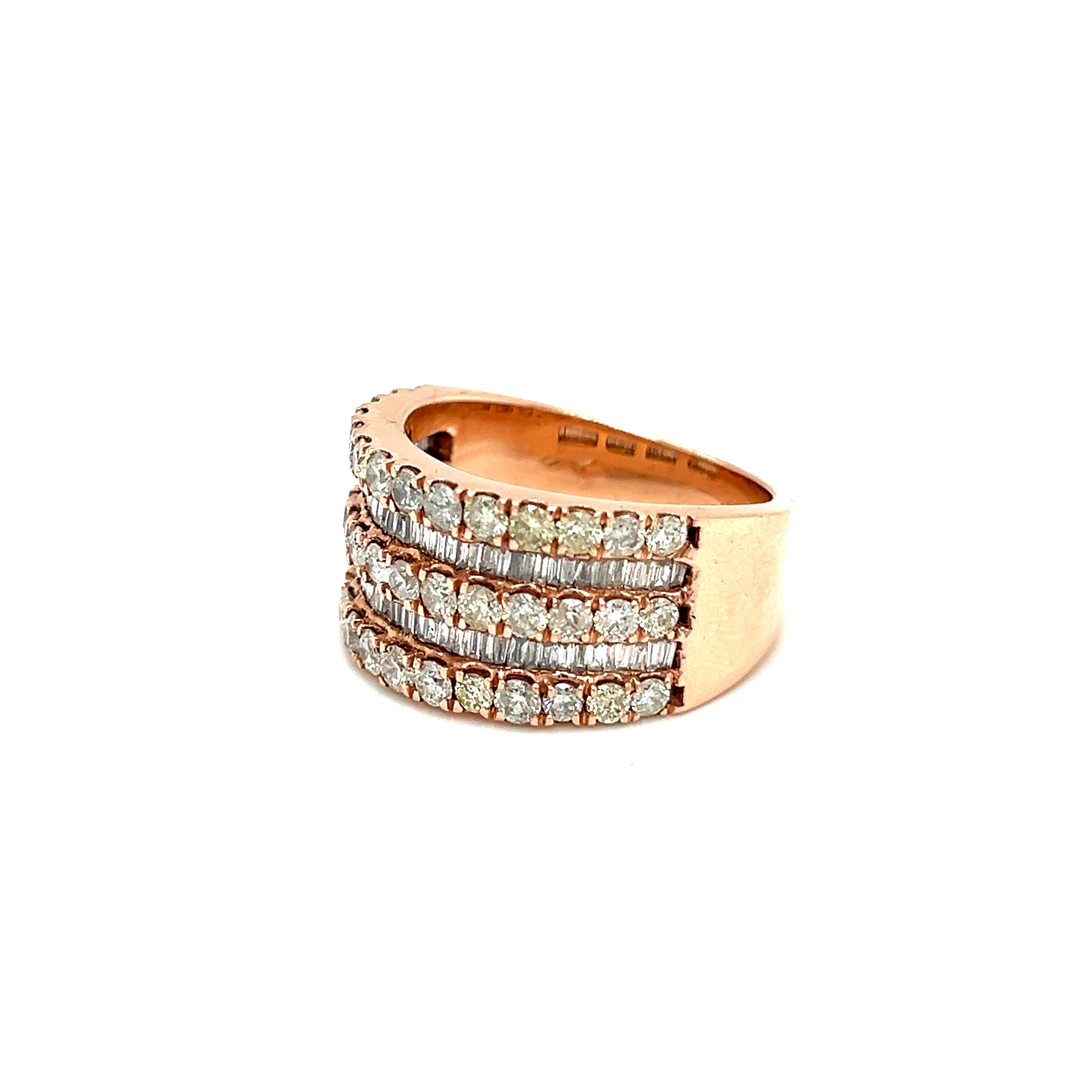 Round and Baguette Diamond Band