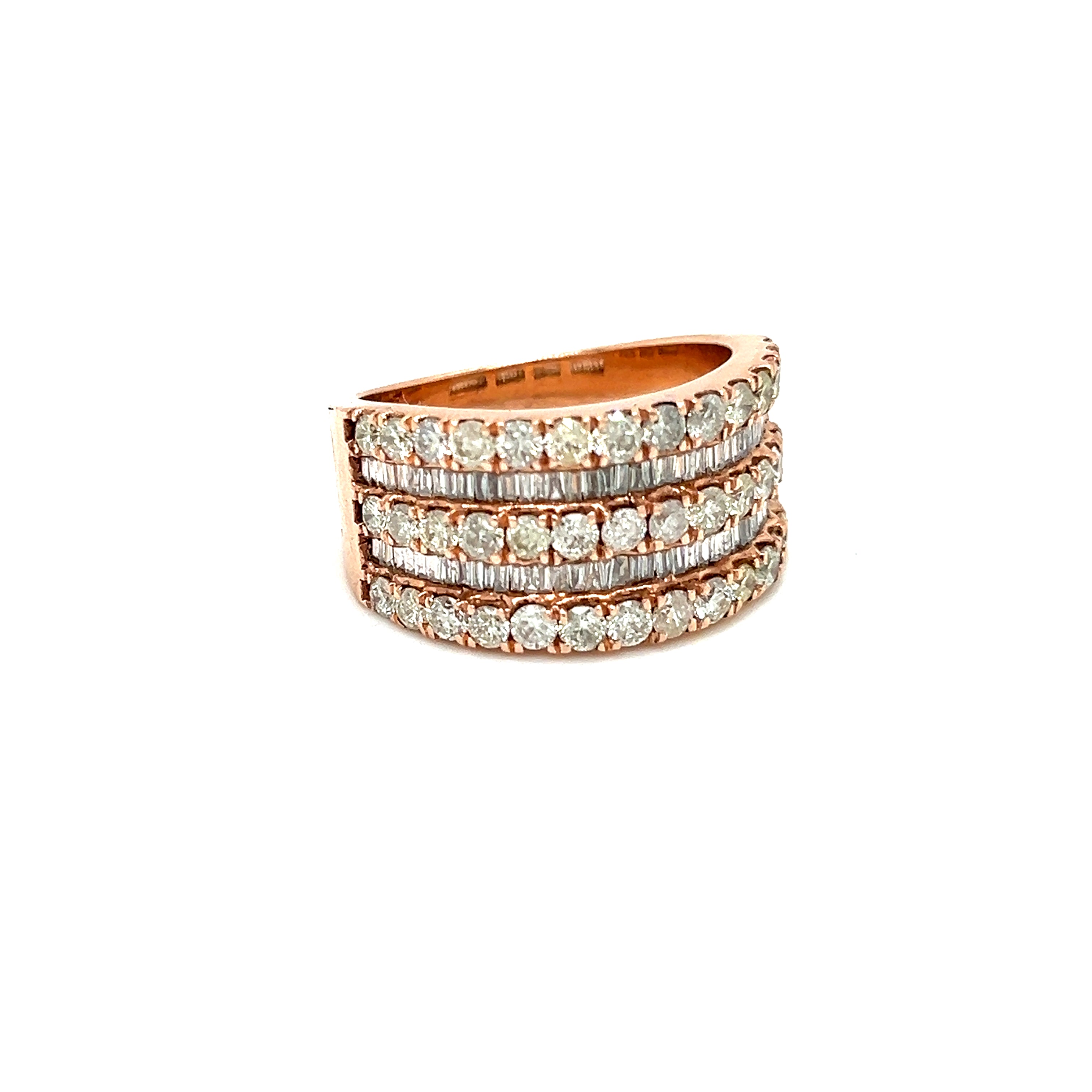 Round and Baguette Diamond Band