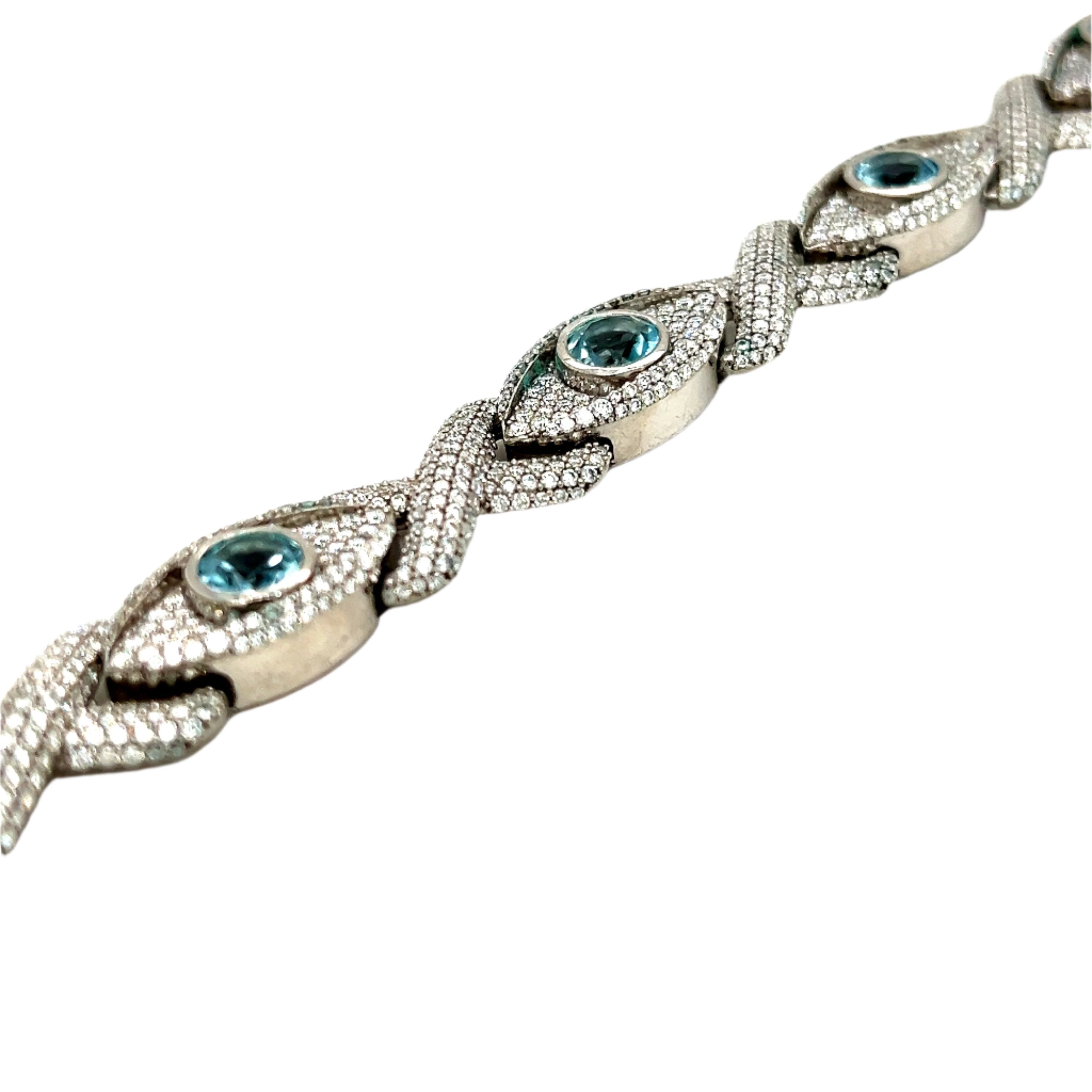 Evil Eye Bracelet with Gem Stones