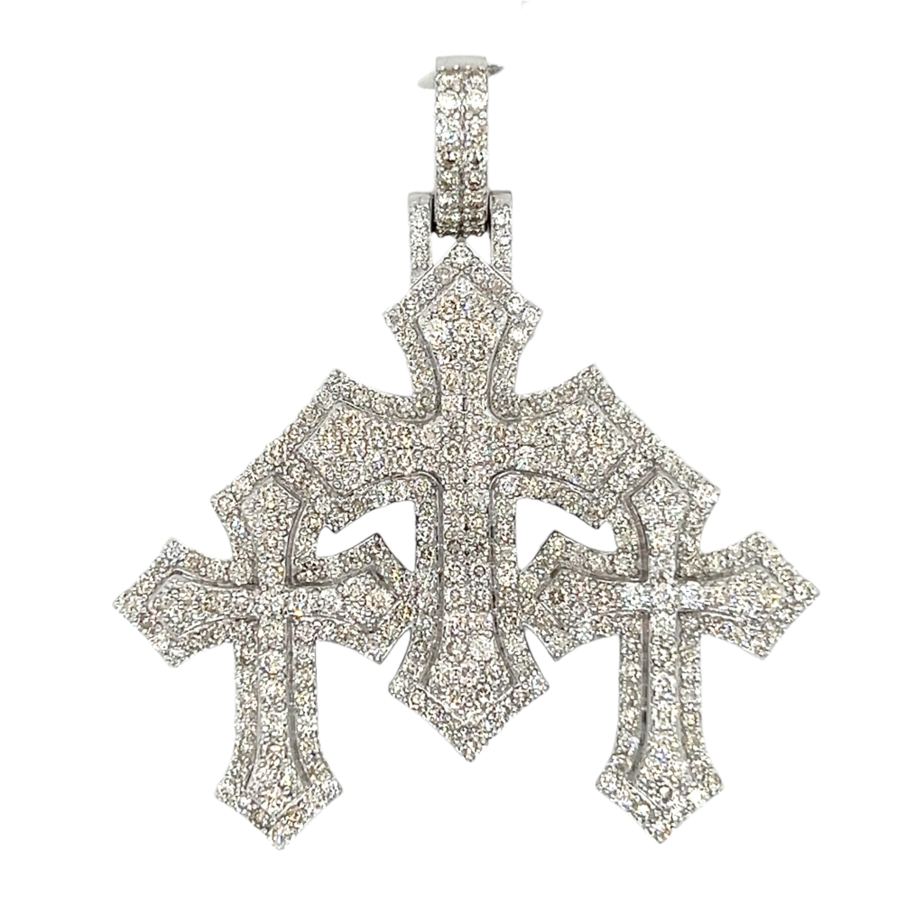 Triple Cross Diamond Pendant