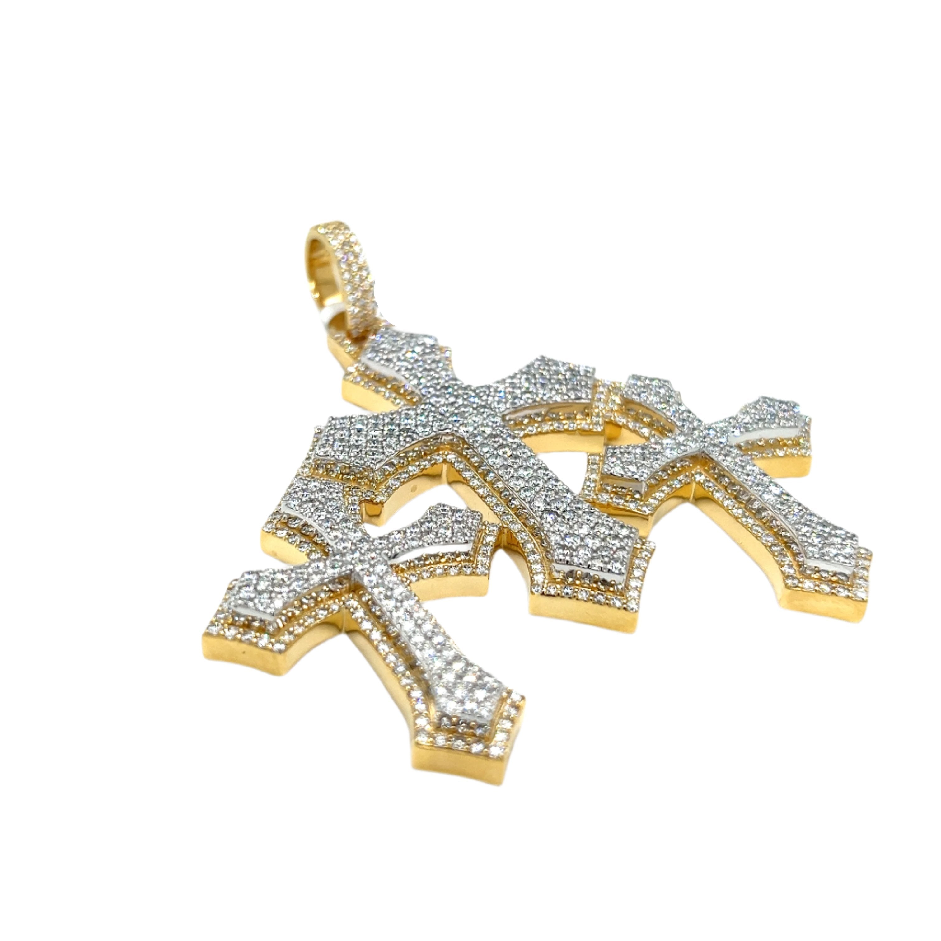 Triple Cross Diamond Pendant