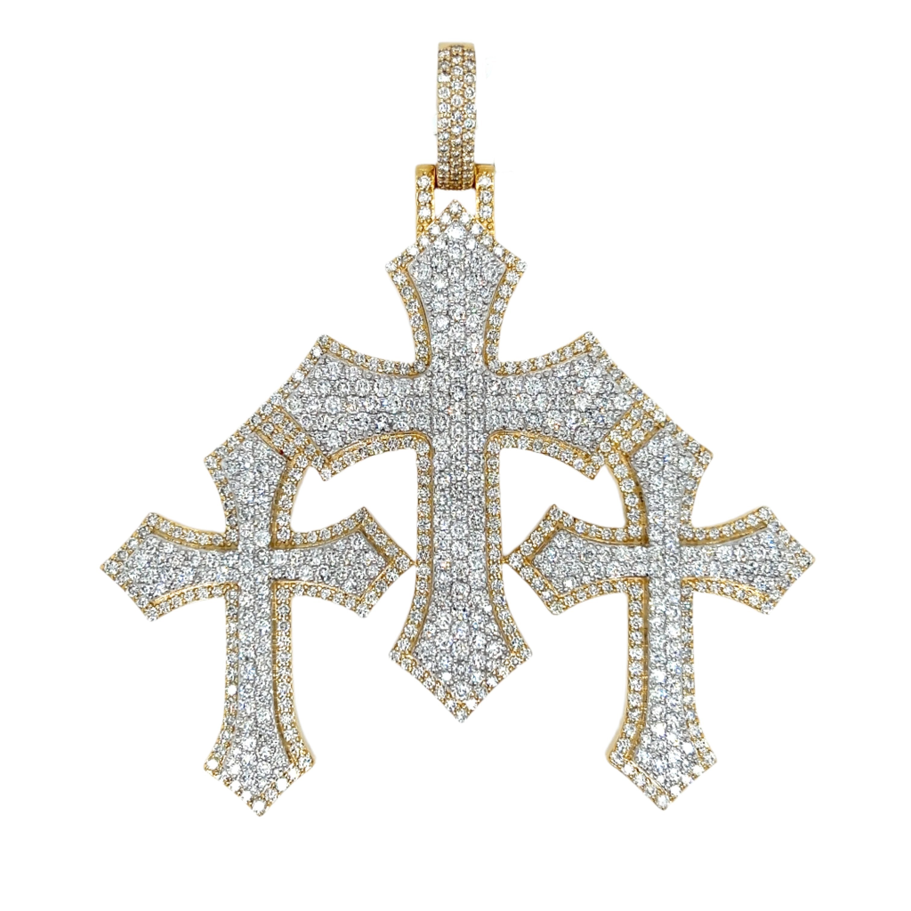 Triple Cross Diamond Pendant