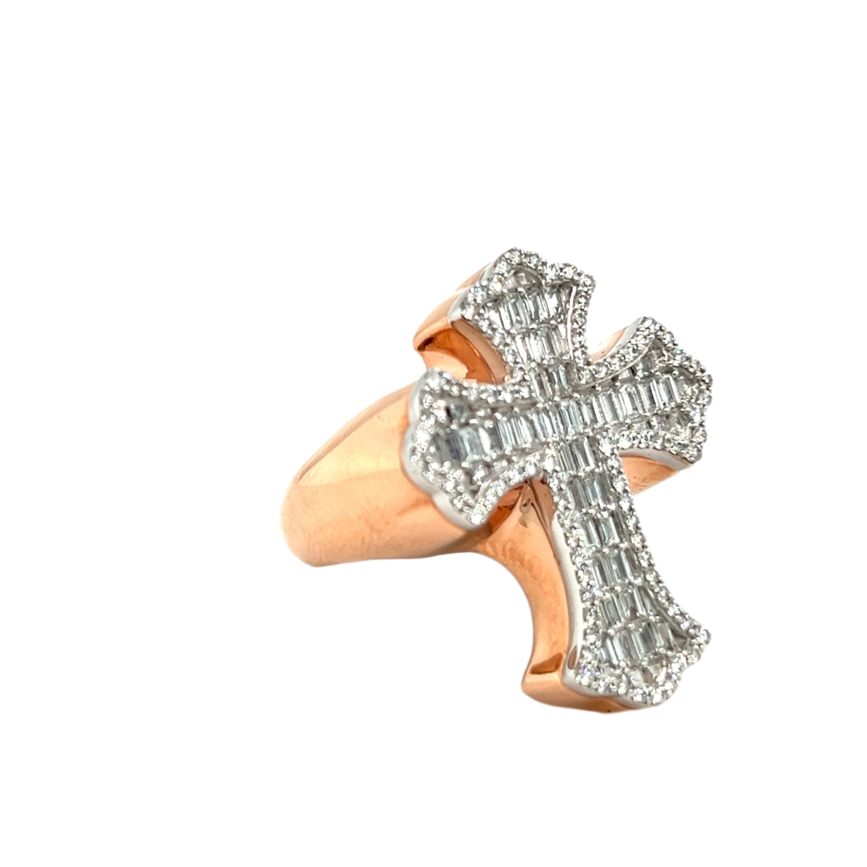 Baguette Chrome Heart Diamond Ring